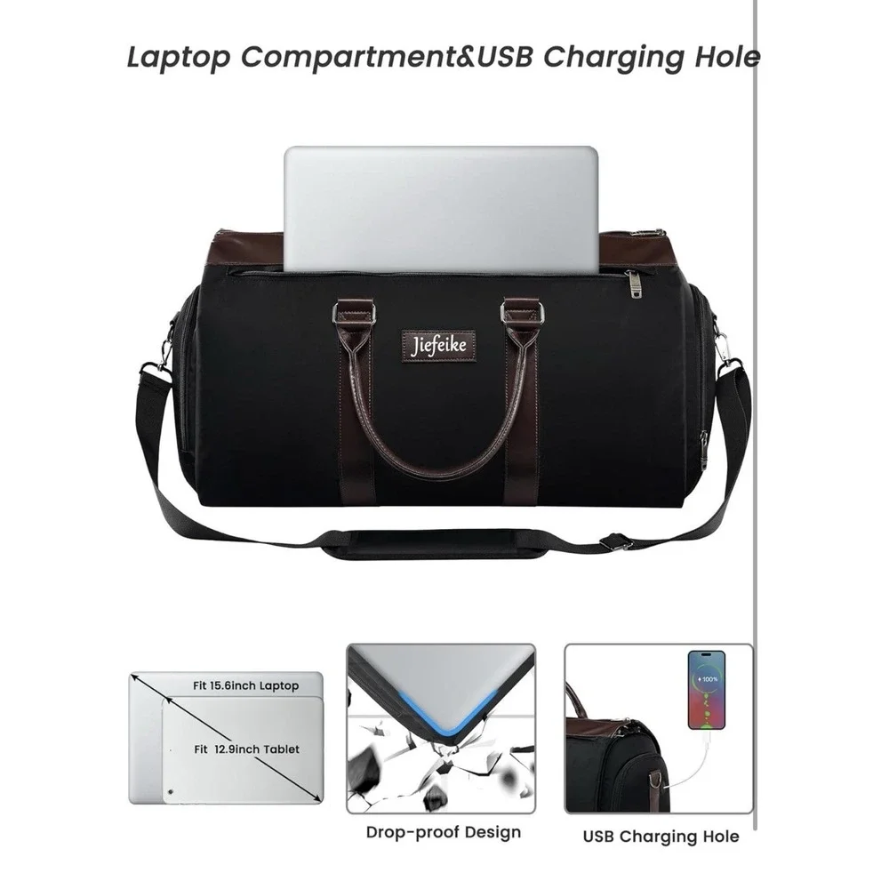 Garment Bags For Travel Duffle Bag With Shoe Pouch For Men Women Convertible Gar